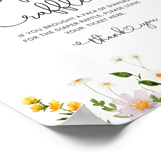 Minimalistisch baby shower van wildbloemperzool poster (Hoek)
