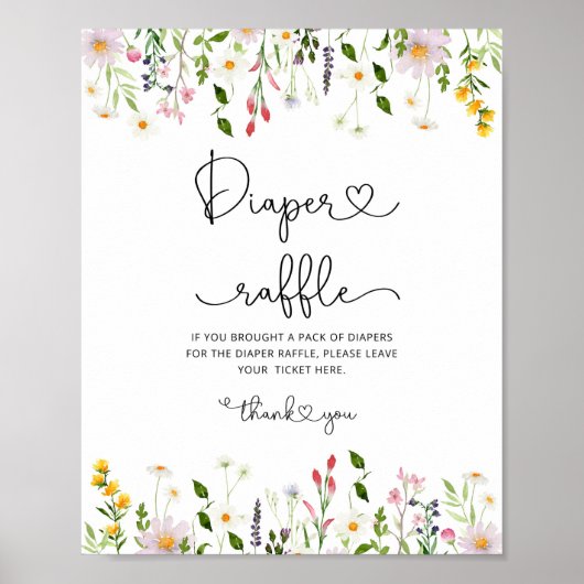 Minimalistisch baby shower van wildbloemperzool poster (Voorkant)