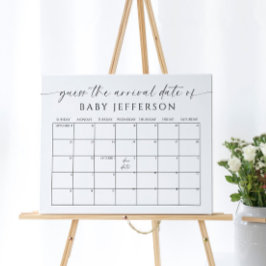 Minimalistisch Baby shower Vervaldatum Agenda Poster