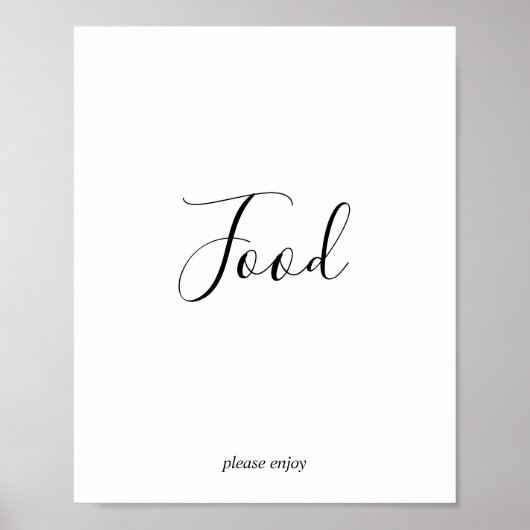 Minimalistisch Baby shower voedsel tafel teken Poster (Voorkant)