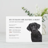 Minimalistisch Baby shower voor Black Labrador Ret Kaart (Staand voorkant)