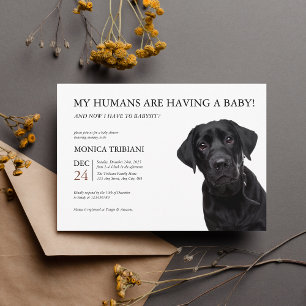 Minimalistisch Baby shower voor Black Labrador Ret Kaart