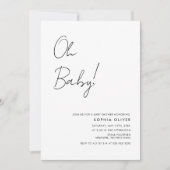 Minimalistisch Baby shower voor foto-QR-code Kaart (Voorkant)