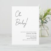 Minimalistisch Baby shower voor foto-QR-code Kaart (Staand voorkant)