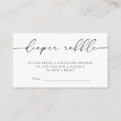 Minimalistisch Baby shower voor kalligrafie Diapr  Informatiekaartje (Voorkant)