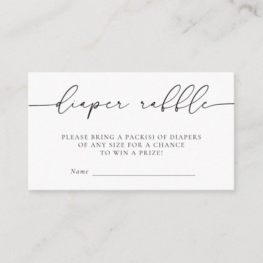 Minimalistisch Baby shower voor kalligrafie Diapr  Informatiekaartje (Voorkant)