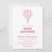 Minimalistisch Baby shower voor luchtballon met ro Kaart (Voorkant)