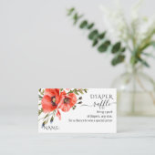 Minimalistisch Baby shower voor papaver met wilde  Informatiekaartje (Staand voorkant)