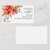 Minimalistisch Baby shower voor papaver met wilde  Informatiekaartje (Voorkant / Achterkant)