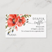 Minimalistisch Baby shower voor papaver met wilde  Informatiekaartje (Voorkant)