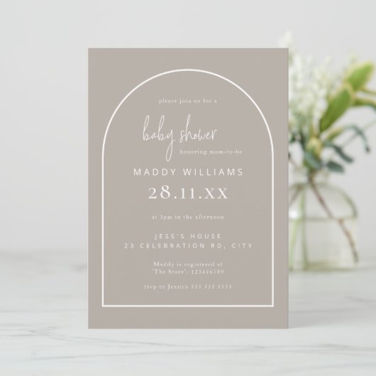 Minimalistisch Baby shower voor selectieve Script Kaart (Staand voorkant)