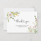 Minimalistisch baby shower voor wilde bloemen dank kaart (Voorkant)