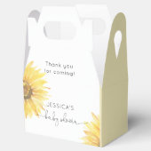 Minimalistisch baby shower voor zonnebloemen bedankdoosjes (Geopend)