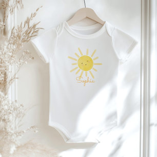 Minimalistisch baby shower voor zonnebloemen romper
