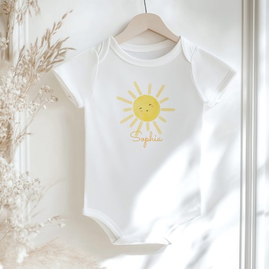 Minimalistisch baby shower voor zonnebloemen romper