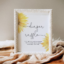 Minimalistisch baby shower voor zonnebloemkleerver poster