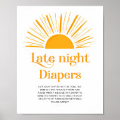 Minimalistisch baby shower voor zonnige nachtelijk poster (Voorkant)