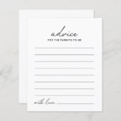 Minimalistisch Baby shower voor zwart en wit advie (Voorkant / Achterkant)