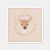 Minimalistisch Baby shower Waterverf van bosdieren Servet (Voorkant)