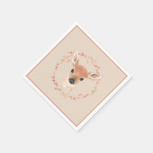 Minimalistisch Baby shower Waterverf van bosdieren Servet (Hoek)