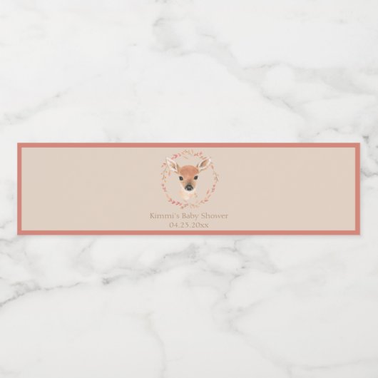 Minimalistisch Baby shower Waterverf van bosdieren Waterfles Etiket (Enkel label)