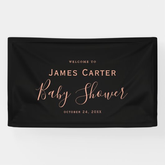 Minimalistisch Baby shower welkomstbord Spandoek (Horizontaal)