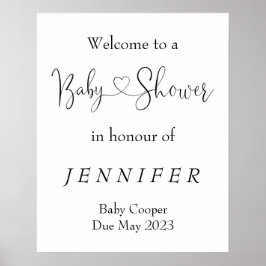 Minimalistisch Baby shower Welkomstgebarentaal Pos Poster