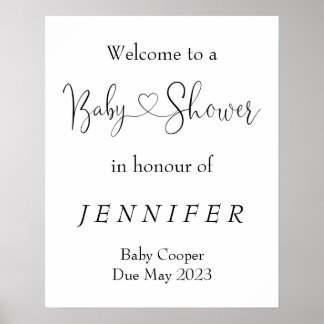 Minimalistisch Baby shower Welkomstgebarentaal Pos Poster