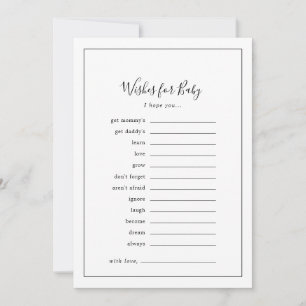 Minimalistisch Baby shower wenst Baby Advieskaart