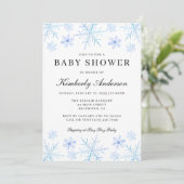Minimalistisch Baby shower wintersnowflake Kaart (Staand voorkant)