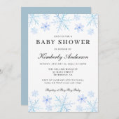 Minimalistisch Baby shower wintersnowflake Kaart (Voorkant / Achterkant)