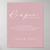 Minimalistisch Baby showers luier Raffle stationst Poster (Voorkant)