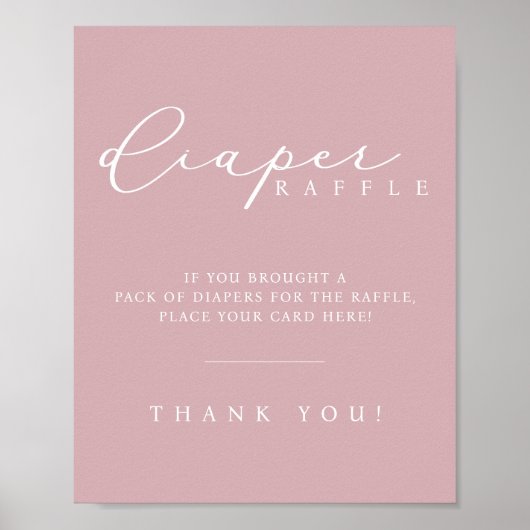 Minimalistisch Baby showers luier Raffle stationst Poster (Voorkant)