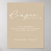 Minimalistisch Baby showers luier Raffle stationst Poster (Voorkant)
