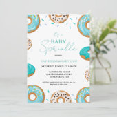 Minimalistisch Baby Sprinkle Boy Blauw Baby shower Kaart (Staand voorkant)