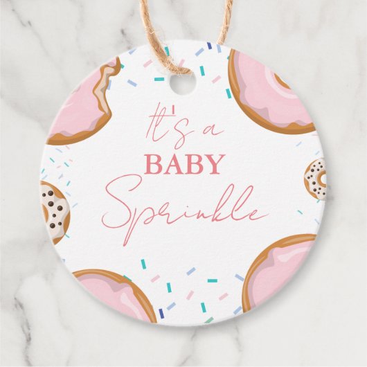 Minimalistisch Baby Sprinkles Baby shower Bedankjes Labels (Voorkant)