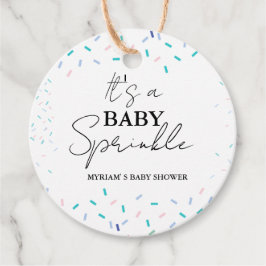Minimalistisch Baby Sprinkles Baby shower Bedankjes Labels