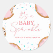 Minimalistisch Baby Sprinkles Baby shower Ronde Sticker (Voorkant)