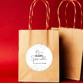 Minimalistisch Baby Sprinkles Baby shower Ronde Sticker