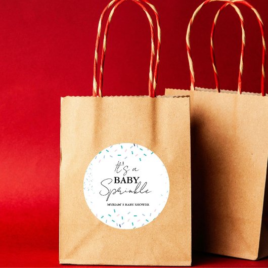 Minimalistisch Baby Sprinkles Baby shower Ronde Sticker