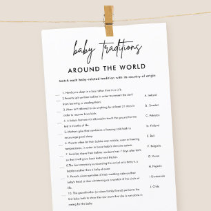 Minimalistisch Baby Traditionele Baby shower Game