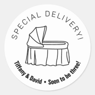 Minimalistisch Baby-Wieg Ronde Sticker