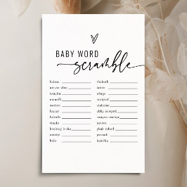 Minimalistisch Baby Word Scramble Baby shower Game