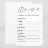 Minimalistisch Baby Word Scramble Game Gender Neut (Voorkant / Achterkant)