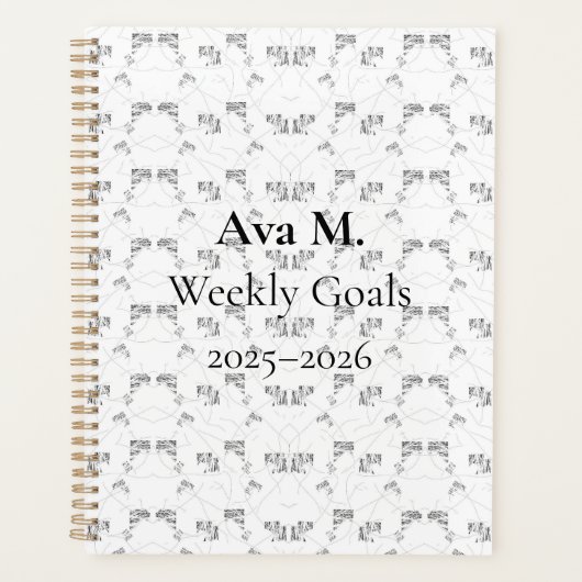 Minimalistisch back-to-school lijnpatroon | Zomer Planner (Voorkant)