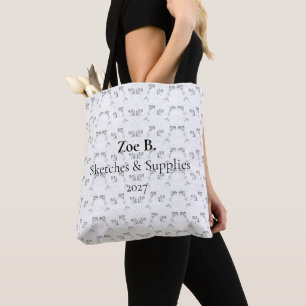 Minimalistisch back-to-school lijnpatroon Zomer Tote Bag