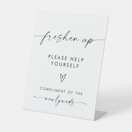 Minimalistisch badkamerbord reclamebord met voetstuk (Voorkant)