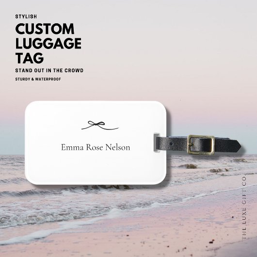 Minimalistisch Bagagelabel met Bow