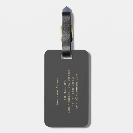 Minimalistisch Bagagelabel voor de luchtvaart met  (Achterkant verticaal)