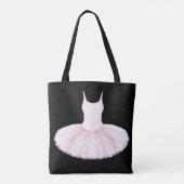 Minimalistisch Ballet Tutu Roze en Zwart Tote Bag (Achterkant)
